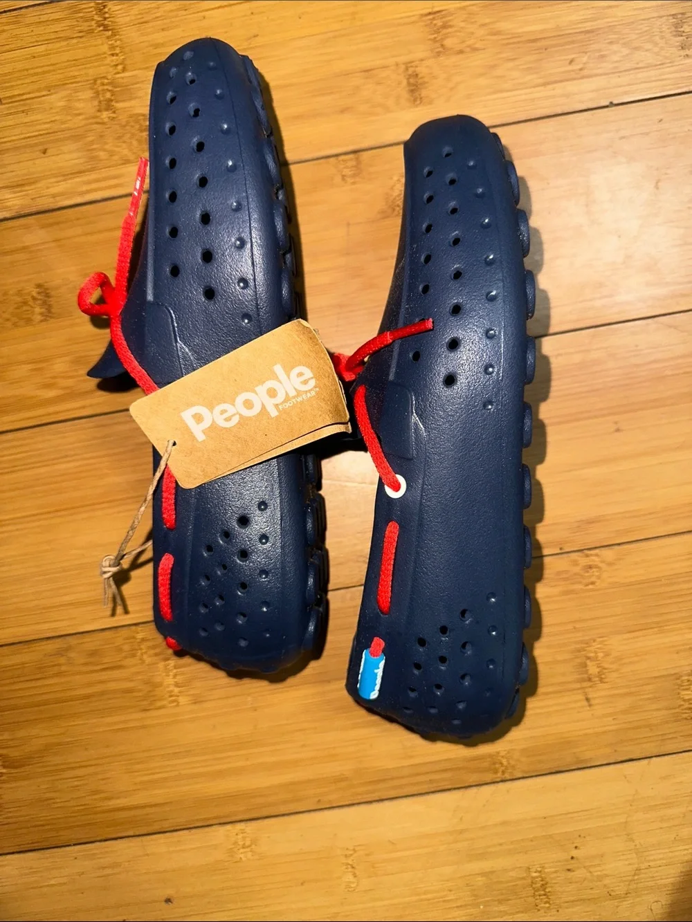 Hey Dude Kids Navy and Red Slip-On Boat Shoes